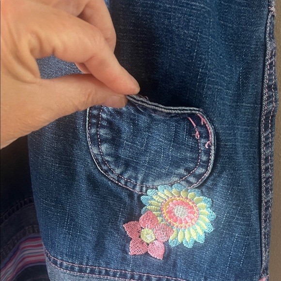 Disney Kids Winnie the Pooh  Blue Denim Overall with Embroidery - Picture 6 of 8